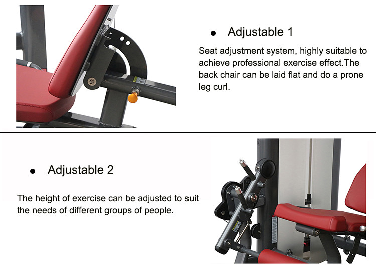 Q235# Steel Life Fitness Strength Equipment , Multi Function Prone Leg Curl And Seated Leg Extension Machine