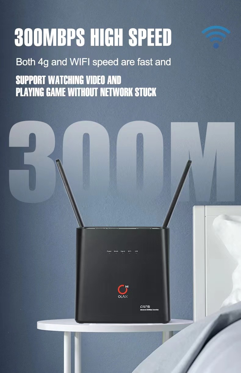 OLAX AX9 PRO 300mbps Wifi Wireless Router 4G 5G Lte CPE Wifi Router Modem With Sim Card Slot