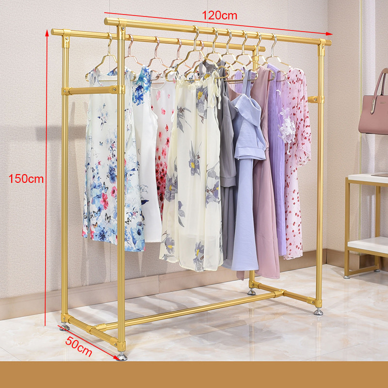 Metal Double Boutique Clothing Display Racks Floor Standing For Shops