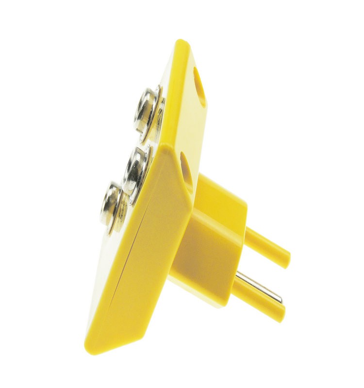 Yellow ABS 220V 1 Megohm Resistance Earth Bonding Plug