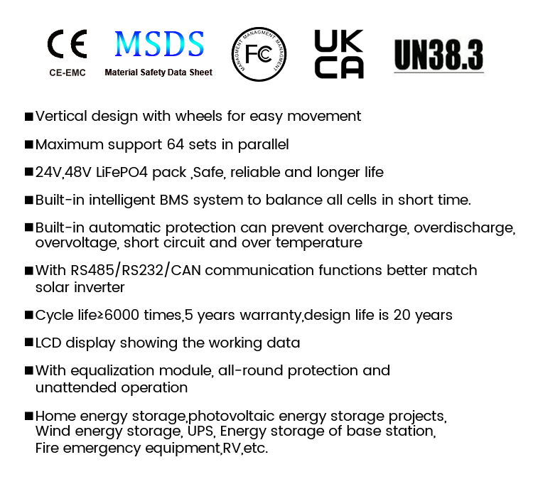 6kw Moveable 25.6V 250ah Home Energy Storage Battery Lifepo4 24V Lithium Ion Battery