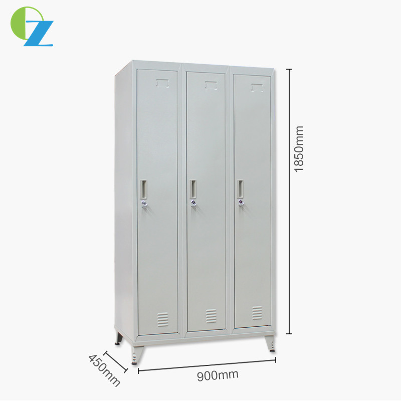 Changing Room Furniture Office Furniture Steel Employee Storage Lockers 3 Door