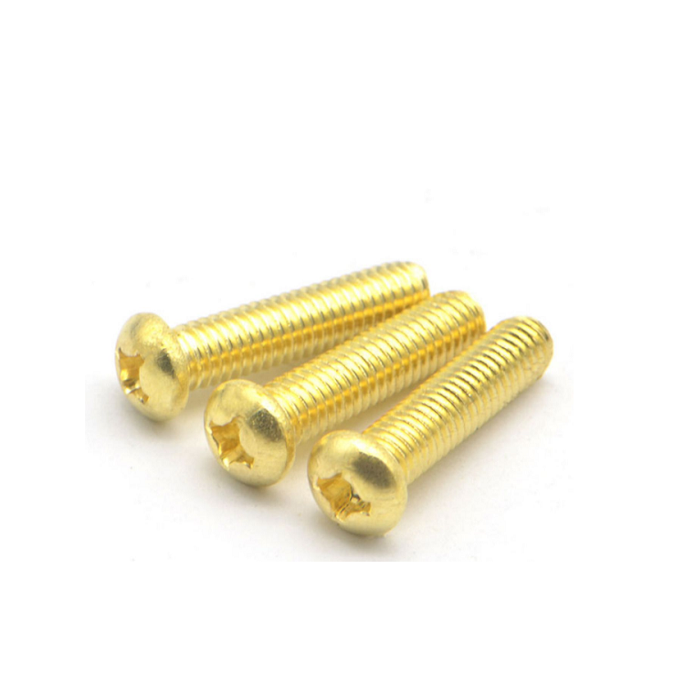 Industry DIN 7985 M3 M4 M5 M6 M8 Pure Copper Brass Cross Recessed Phillips Pan Head Screw