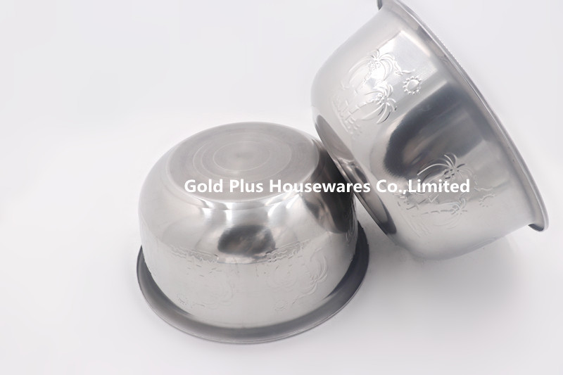 24cm Cookware Set Stainless Steel Round Wash Basin With Embossed Lid