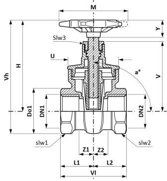 Forged Brass Gate Valves Wheel Hand 1/2 In - 2 In Female Thread Cut Off Valves