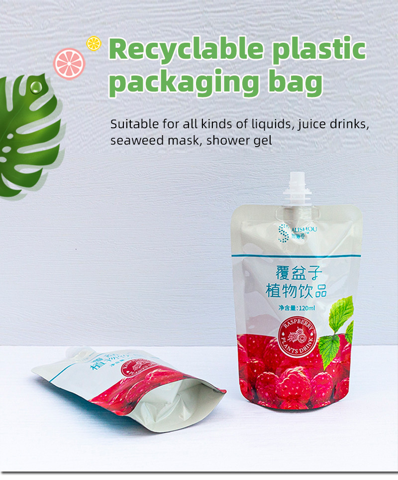 Functional Octagonal Plastic Spout Pouch With Cap Convenient Liquid Dispensing
