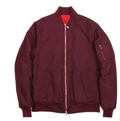 Blank Nylon Waterproof Ma1 Bomber Jacket Side Pockets Anti Wrinkle