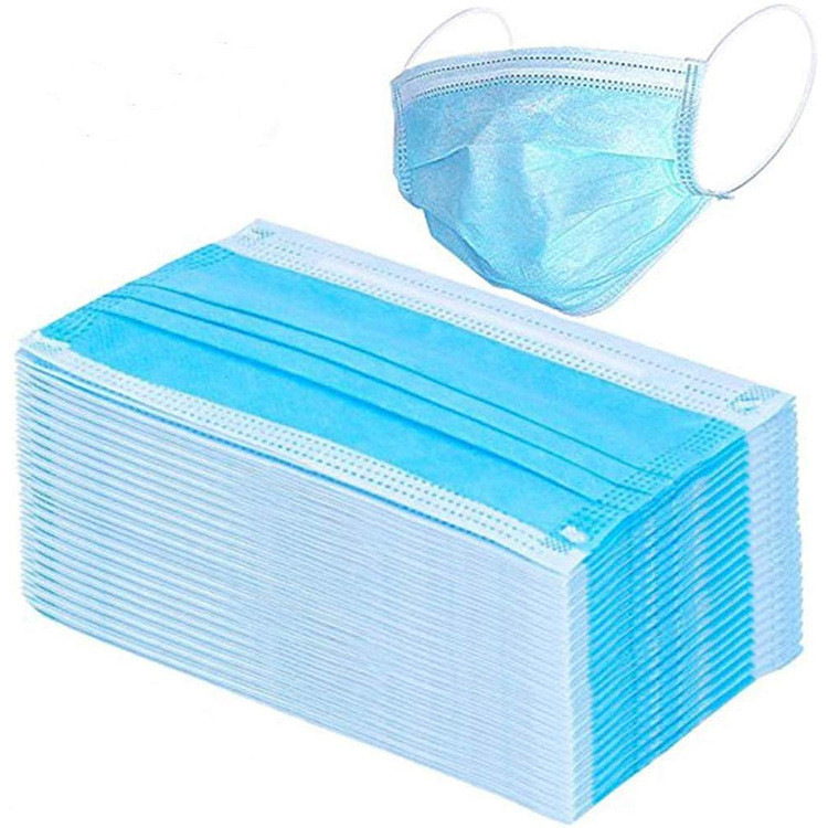 Earloop 3 Ply Surgical Face Mask With Adjustable Plastic Nose Clip