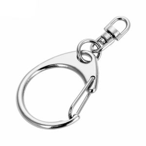 25mm Custom Flat Split Ring Gold Key Rings With Chain