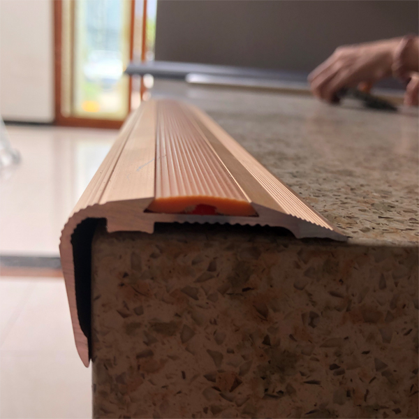 Stair Nosing Aluminum Tile Trim Non Slip Brass For Stair Edge Protection