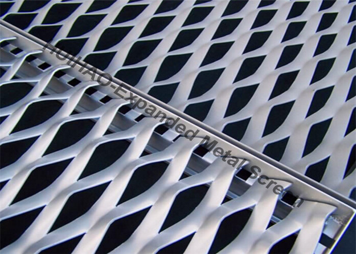 Aluminum Expanded Metal Mesh For Cladding , Frame Expanded Metal Screen Facade