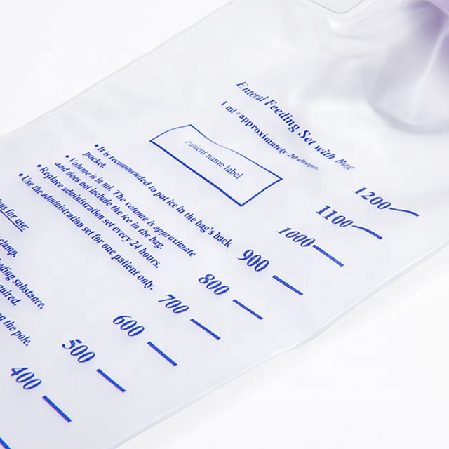 1200ML Enteral Delivery Gravity Bag Set, Disposable Enteral Nutrition Bag, Gravity Feeding Bag - Large Bore