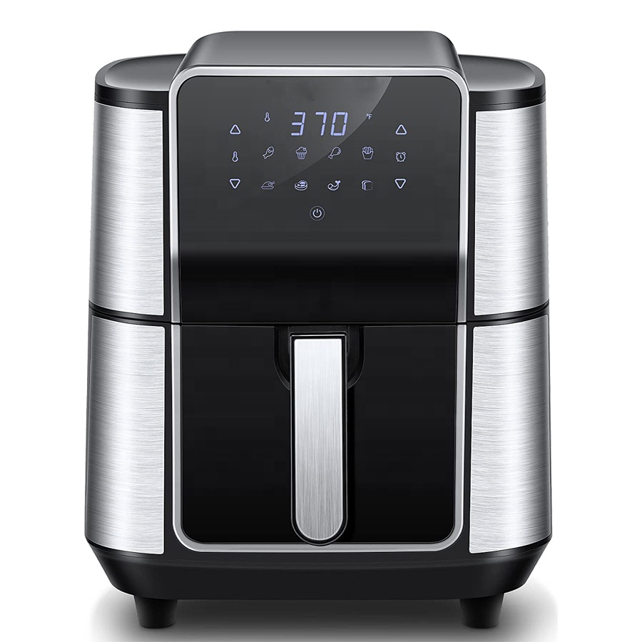 7L With Window Stainless Steel Air Fryer Oven Led Touch Screen For 12 Presets Easy Clean 1800w Home