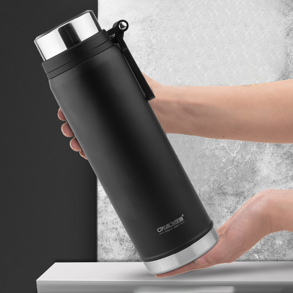 2022 750ml 900ml Double Wall travel vacuum insulated stainless steel thermos sports drinking water flask Keep hot cold
