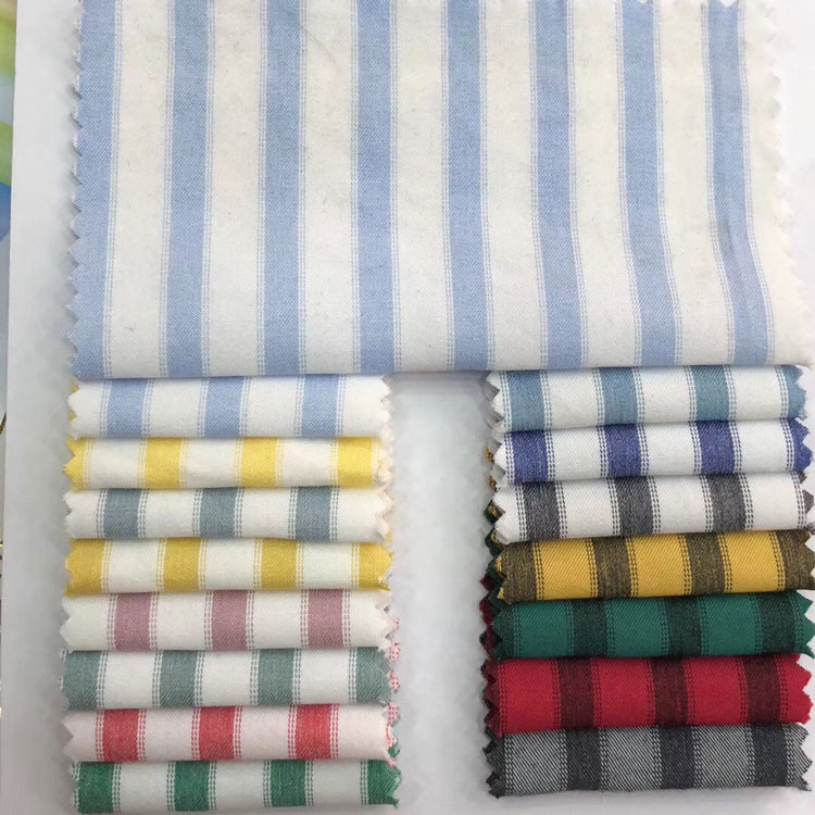 Shrink Resistant Stripe Yarn Dyed Cotton Men Shirt Fabric Breathable