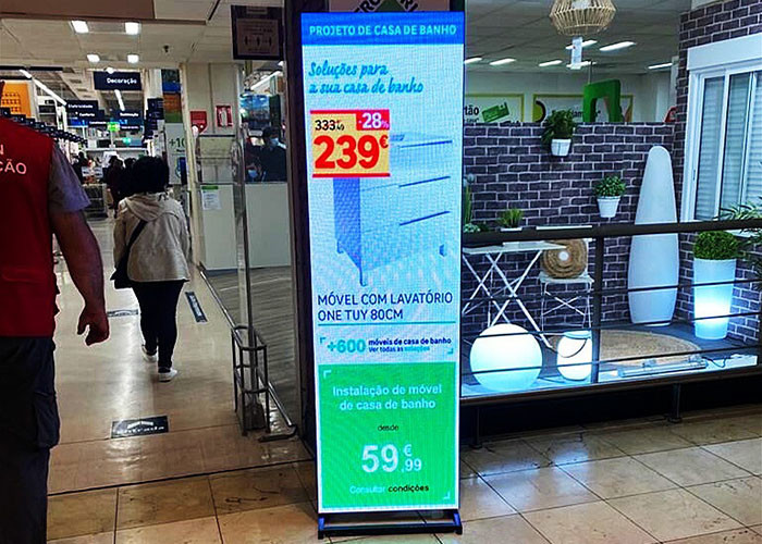 All-in-one Double Sided Ultra Thin Poster LED Screen Indoor Moveable