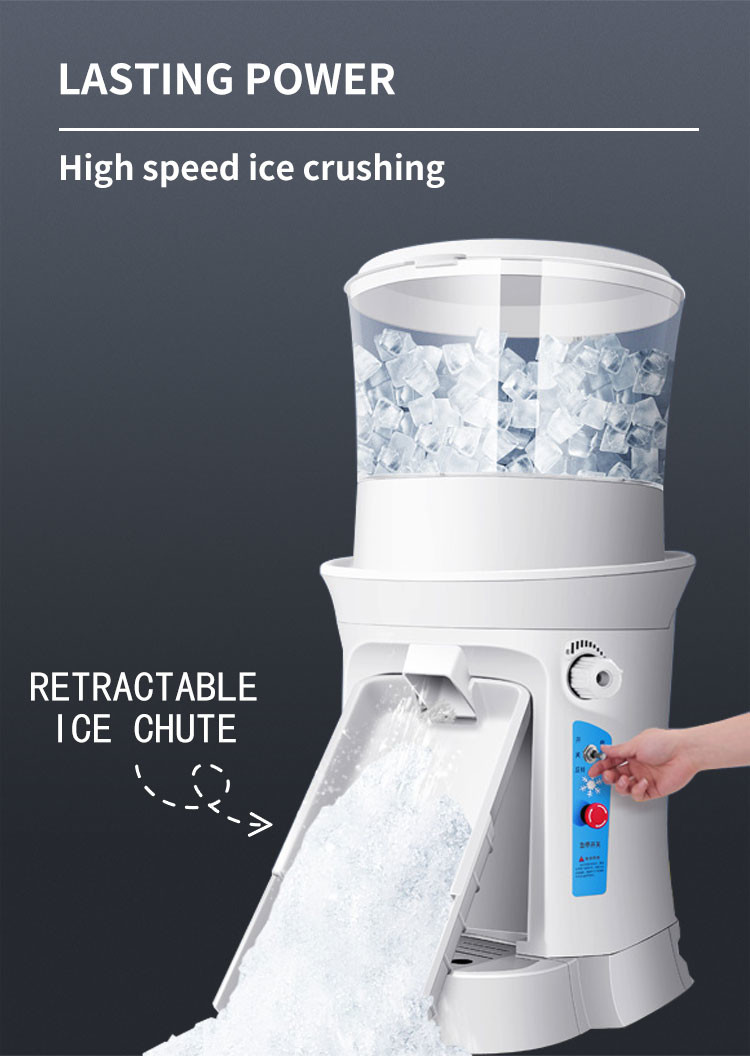 320RPM Ice Cube Ice Shaver Machine 400W Hopper Electric Shaver 680kgs Per Hour