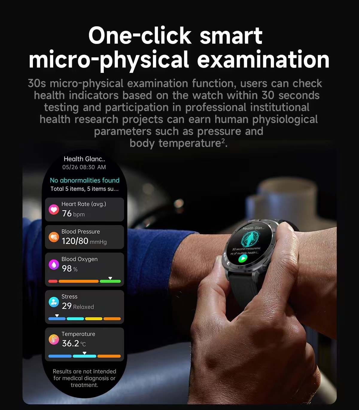ET492 Blood Pressure Blood Oxygen Smart Watch With Emergency SOS