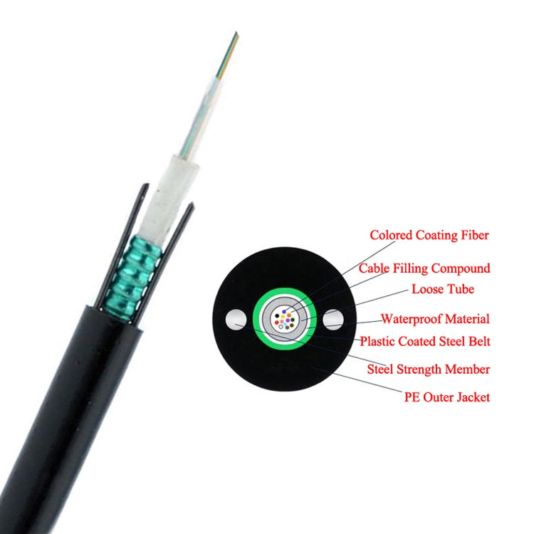 GYXTW 9 / 125 OS2 Fiber Optic Single Mode Cable 4 - 48 Cores For Duct / Aerial