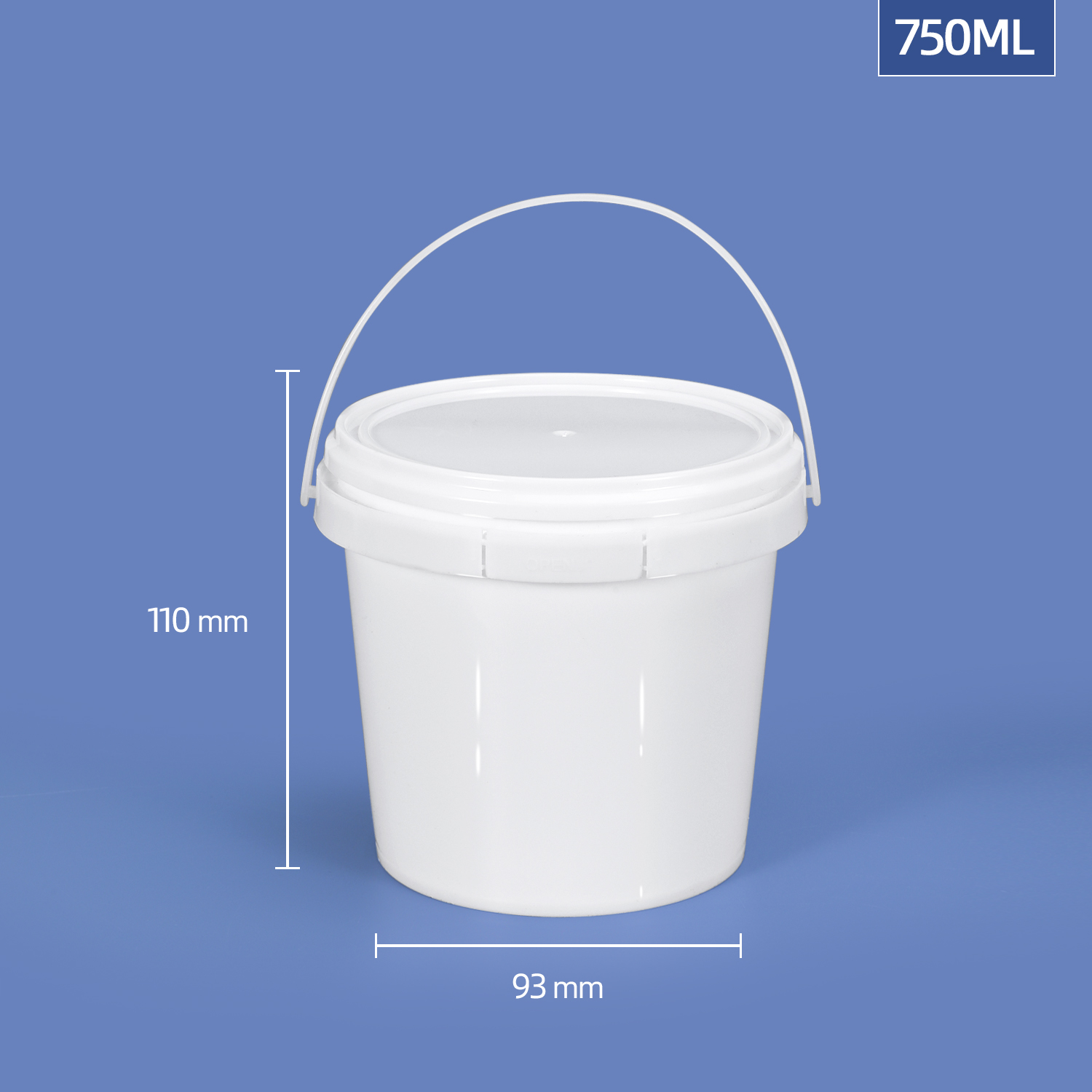 500ml Plastic Food Bucket With Handle for Liquid Honey Yogurt Popcorn Packing Container