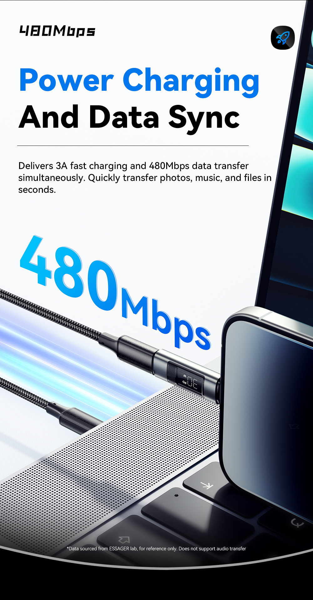 ESSAGER ES-OTG25 Series USB C Lightning OTG Adapter 3A For Apple IPhone