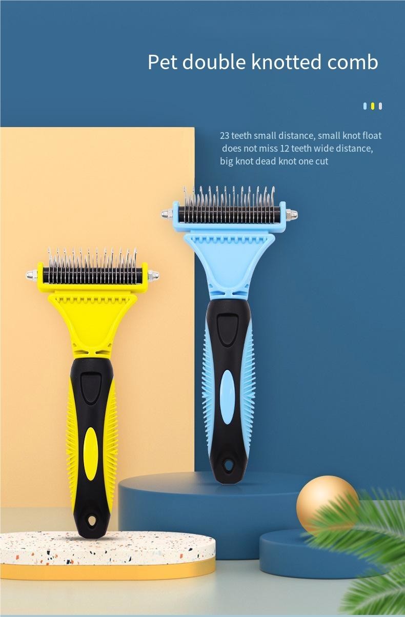 Pet Double-sided Stainless Steel Knot Brush For Dogs And Cats Skin-friendly Hair Remover Comb