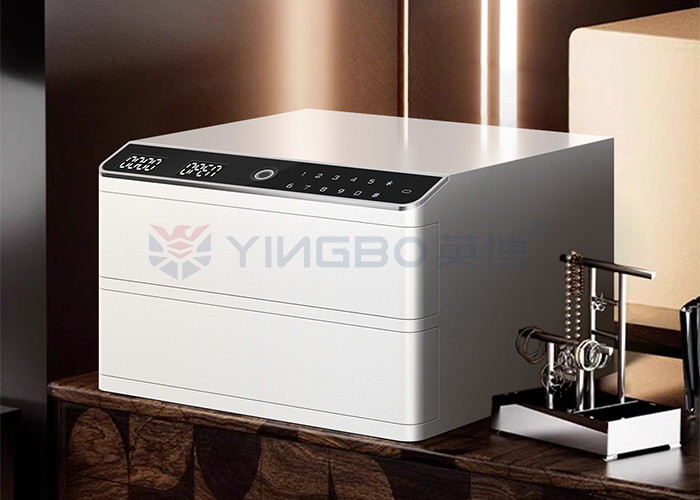 Dual Alarm Double Layers Solid Steel Jewelry Safe Box For Security