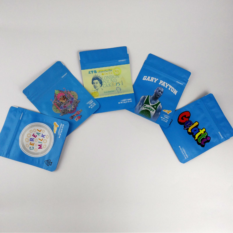 3.5g Childproof Plastic Herb Bags For Packaging Cereal Milk Gary Payton Cookies