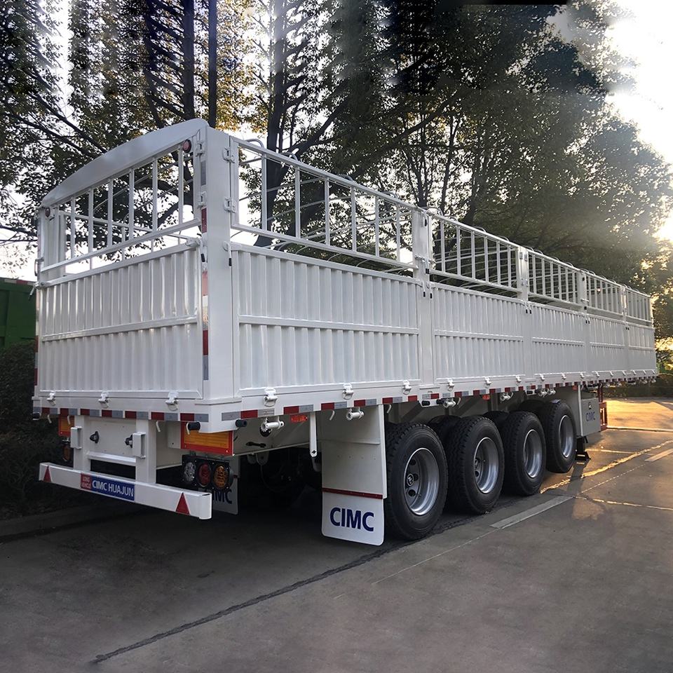 4Axles High Fence Semi Trailer 60 Ton 13 Ton Semi Transport Trailer Truck Ce