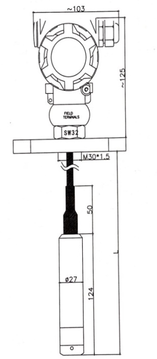 Stable Tank Level Transducer OEM 4-20ma Pressure Sensor For Water Level Measurement