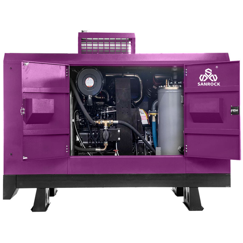 Portable Rotary Screw Air Compressor for Mining 22bar Diesel Power Source