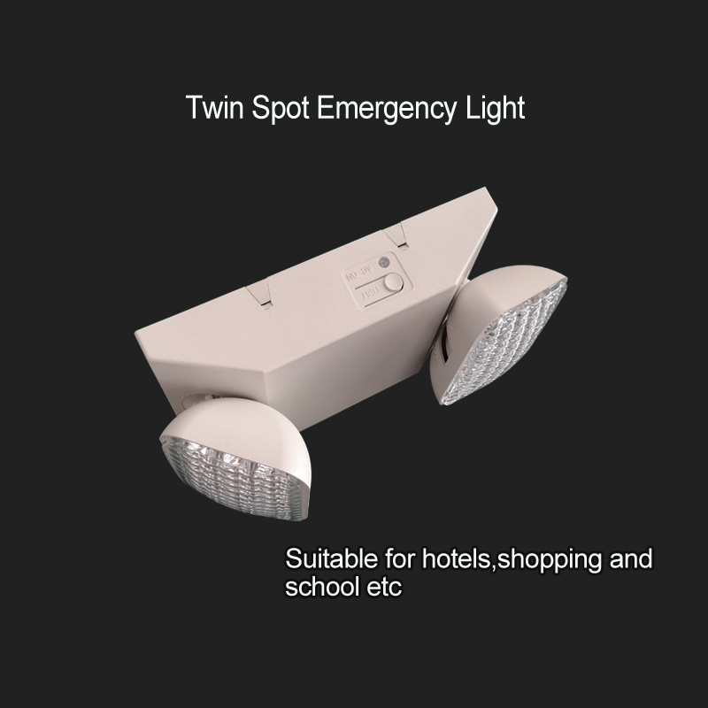 2W 240V Two Head Emergency Light Rechargeable Battery