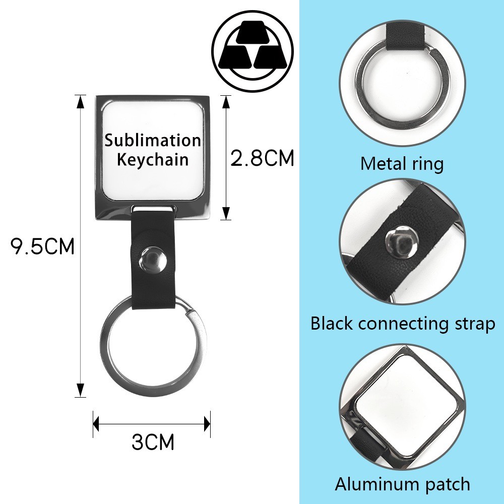 Custom Logo Aluminum Sublimation Keychain Blanks With Printable Metal Insert