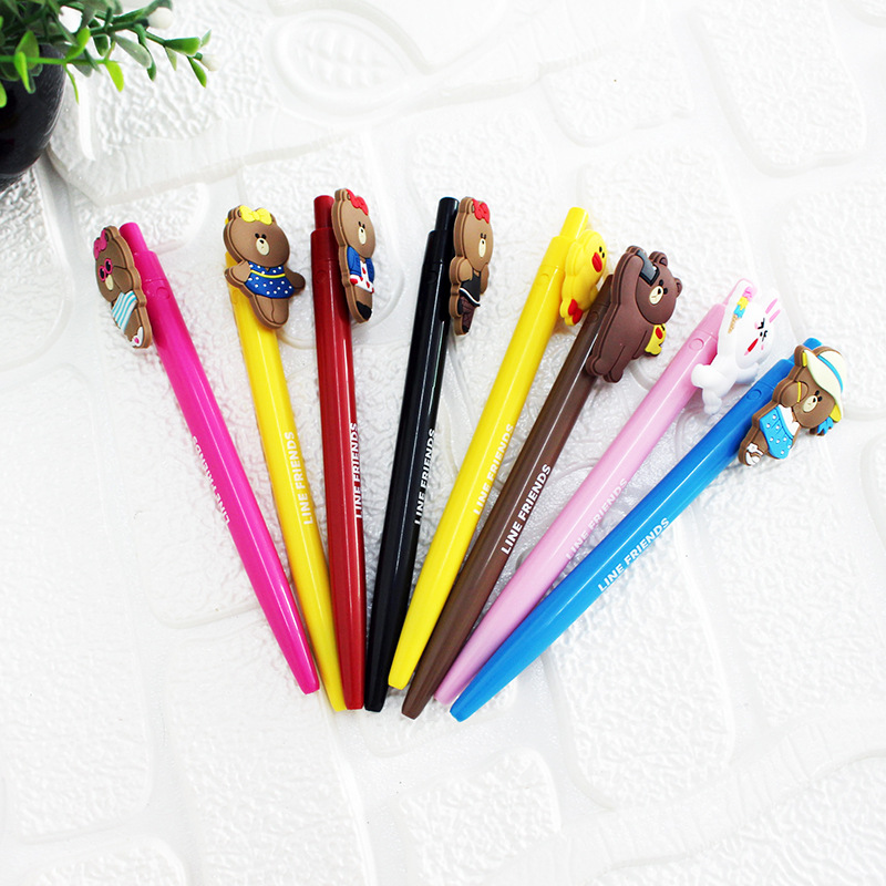 0.015kg Assorted Color Kawaii Cute Cartoon Image Stationery Click Presses Gel-Ink Pens