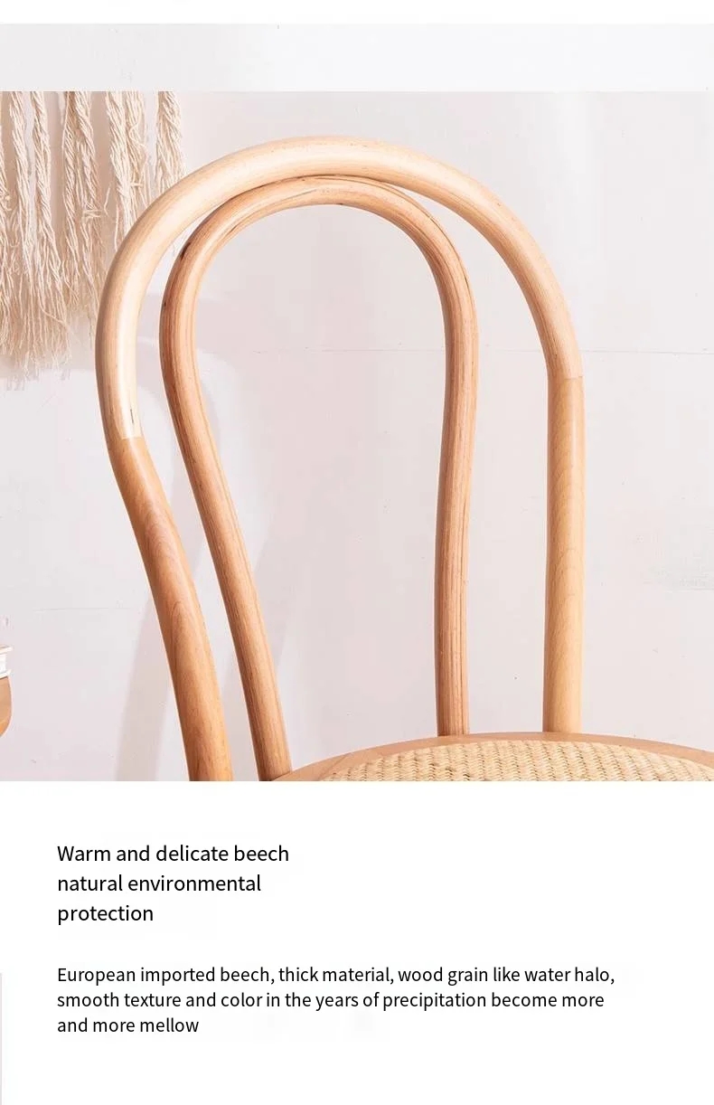 Restaurant Wood And Rattan Dining Chairs ODM Natural Wood Dining Chairs