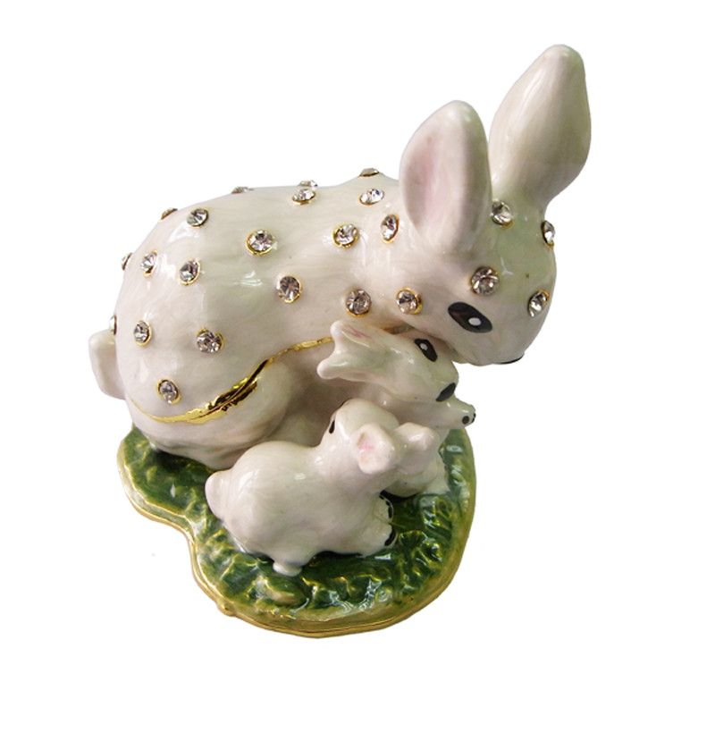 Easter Rabbit Trinket Box Rabbit Trinket Jewelry Box Bejeweled Box Cony Jewelry Trinket Box Easter Bunny Jewelry Box