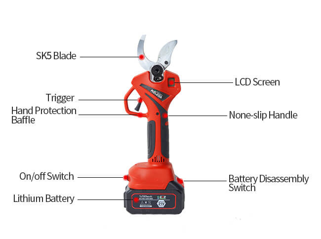 Electric Pruning Shears Secateur Pruner 1.2kg Cordless Tree Branch Cutter