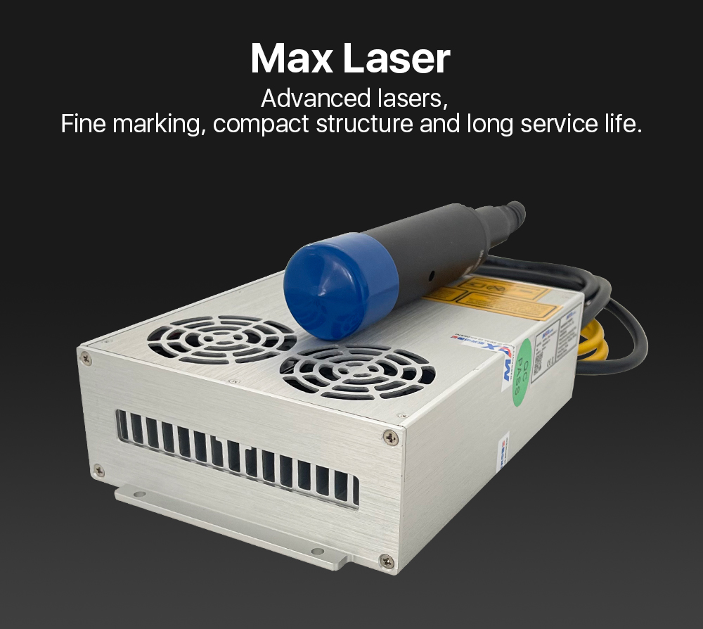 20W Portable Fiber Laser Marking Machine With Rotary Complimentary Worktable Rotating Head and Fixture Water Cooling 's