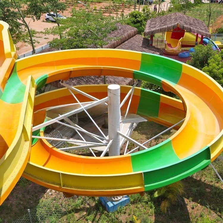 Lanchao Outdoor Fiberglass Combination Spiral Water Slide Tube for Adult