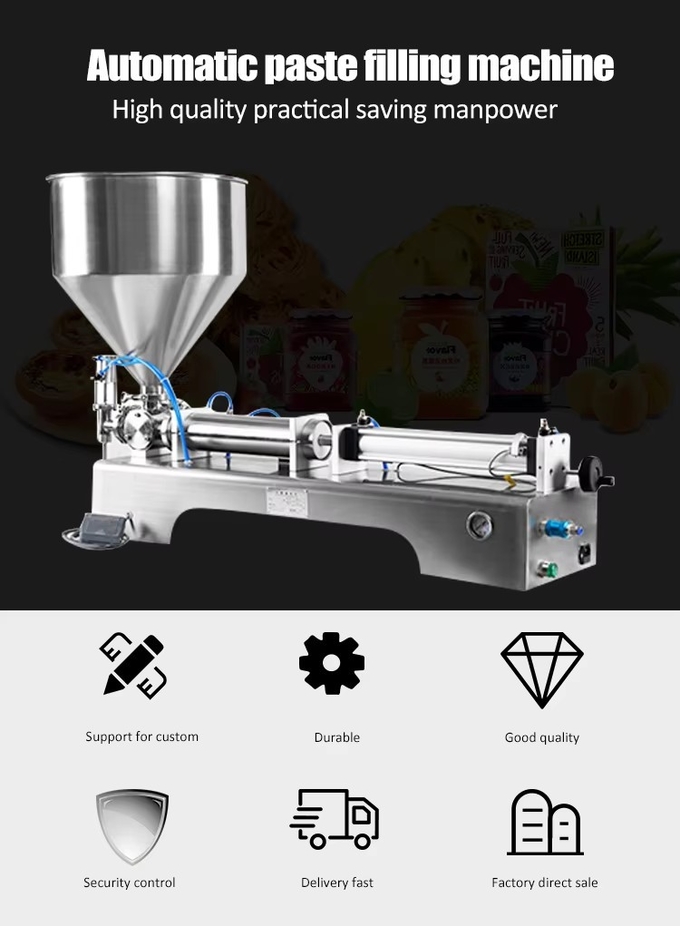 Semi Automatic Filling Machines Horizontal Small Machine Manual Dispense Cream Honey Machinery For Food Processing