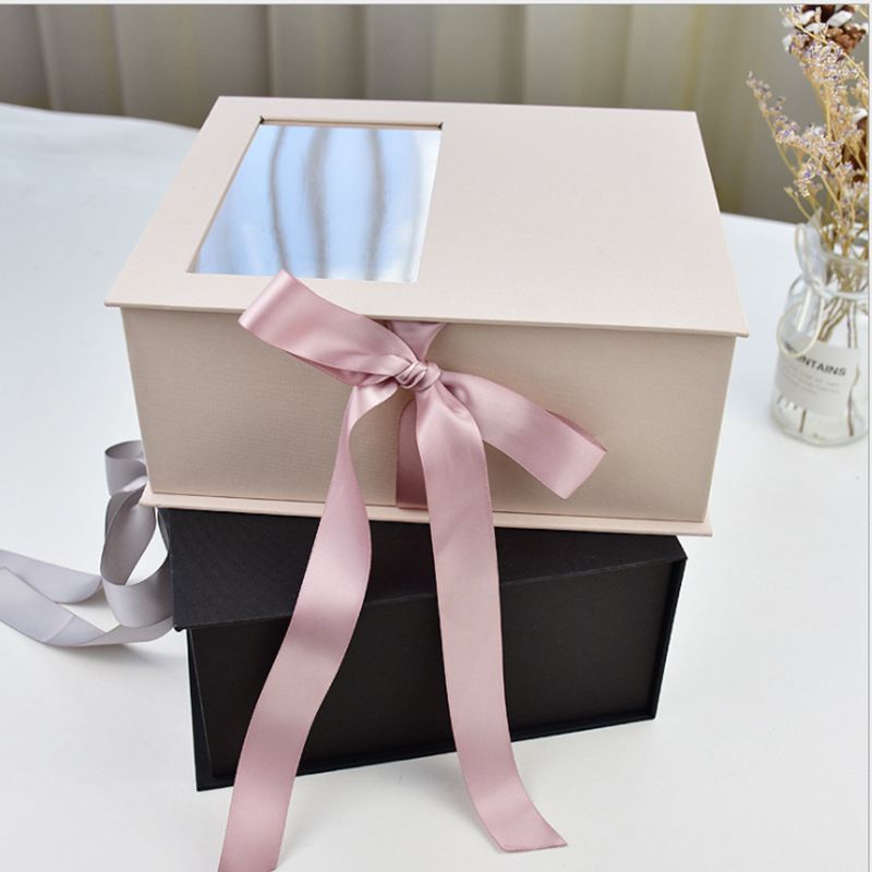 Elegant Black Color Custom Logo Printing Rigid Cardboard Jewelry Flower Gift Packaging Box
