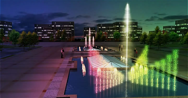 Program Control Water Portable Fountain With LED Lamps