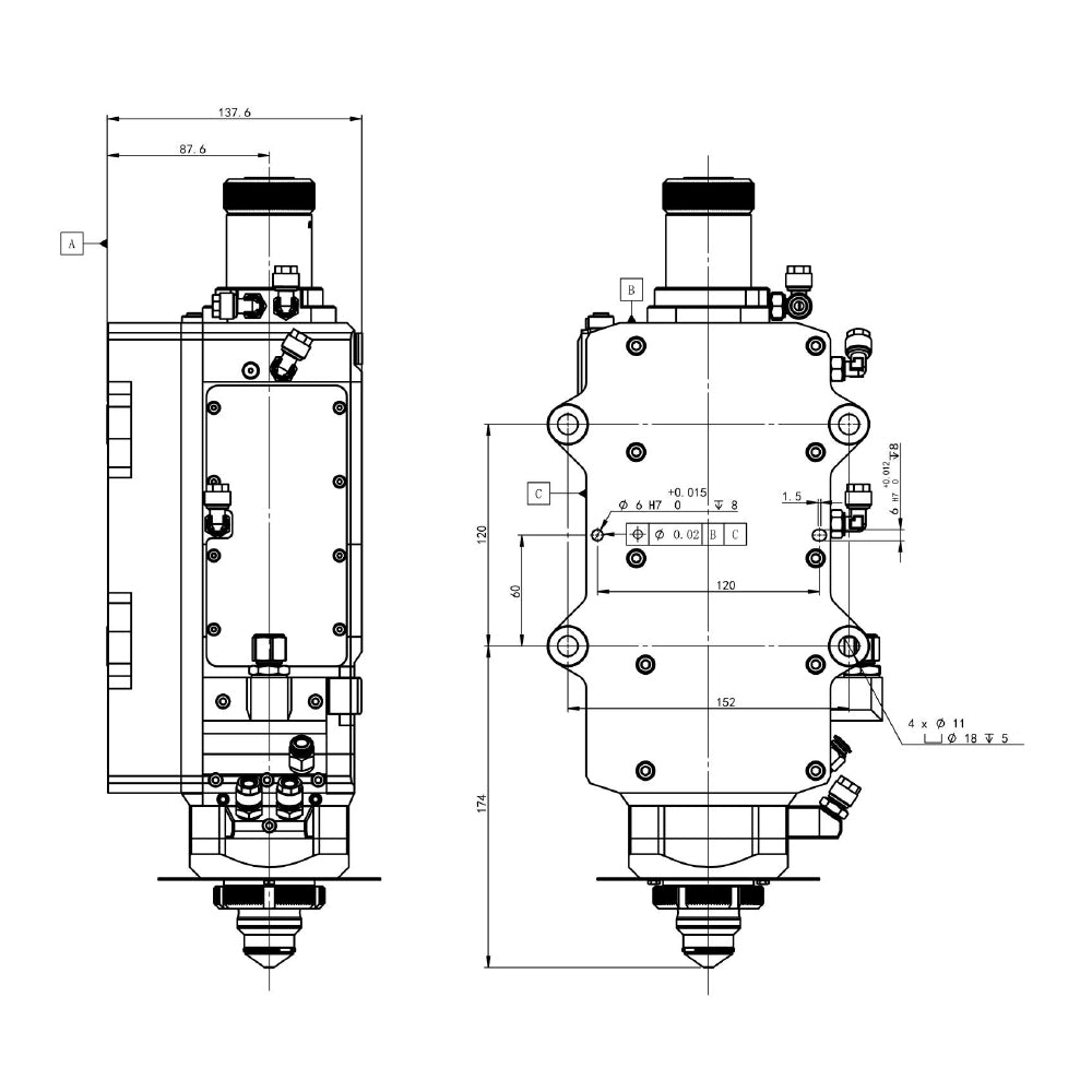 BLT642H BLT662H BLT682H Laser Cutting Head For Energy Mining