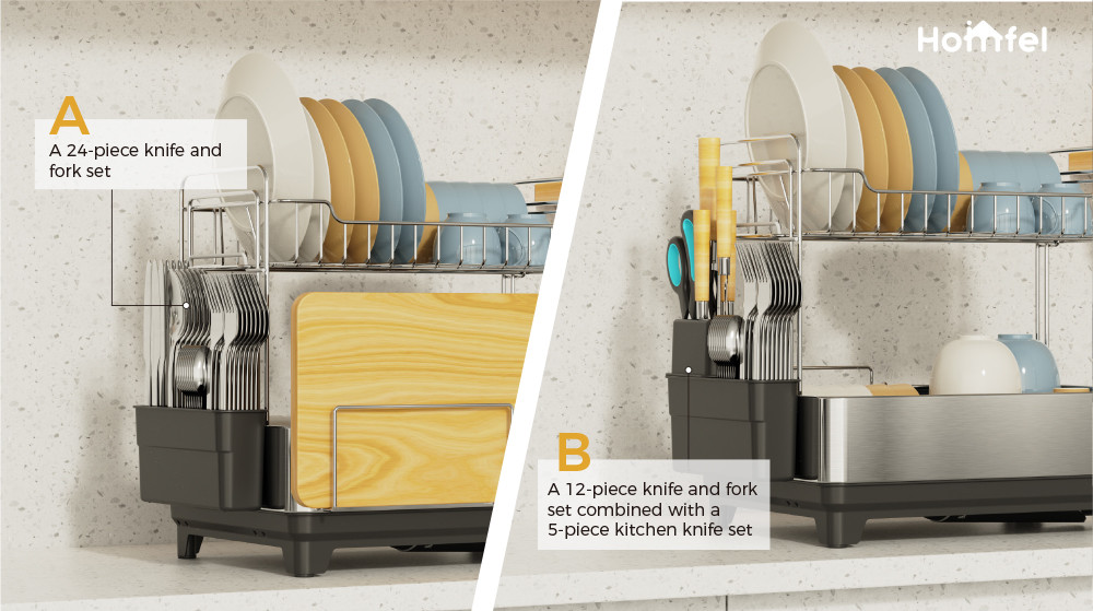 Rectangle Detachable Stainless Steel Dish Drying Rack For Compact Kitchen