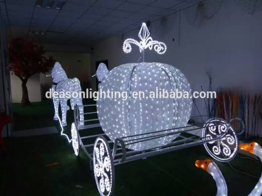 Led christmas horse carriage cinderella carriage