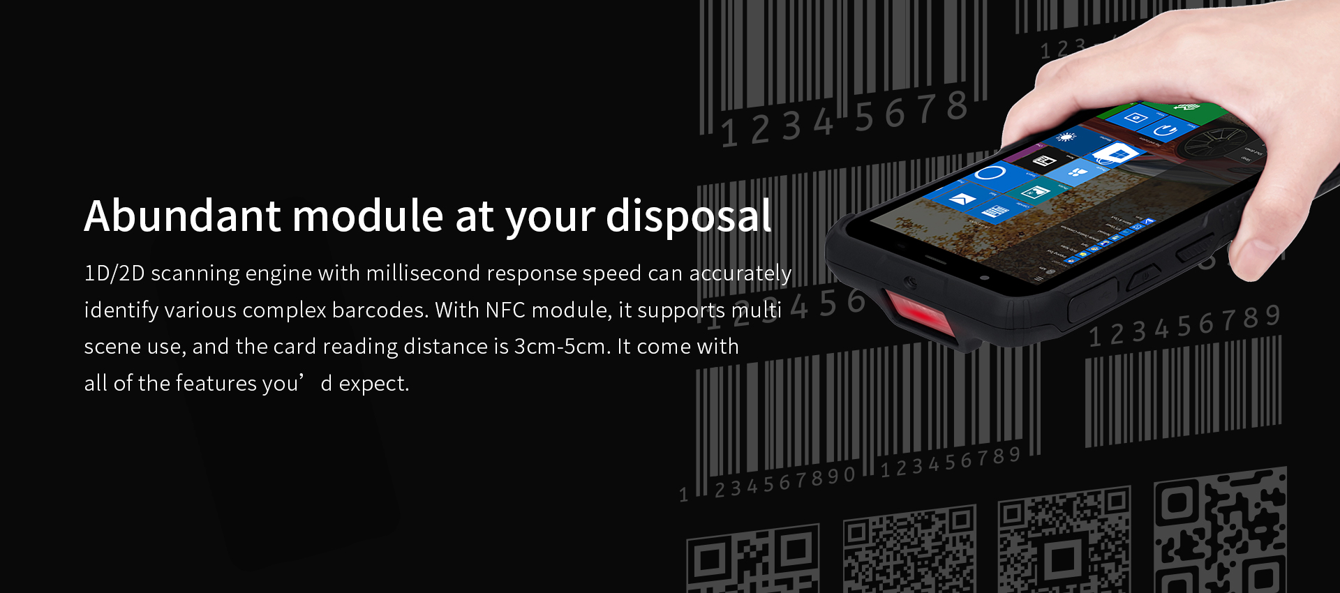 IP65 NFC 2D Scanner 4G LTE BT WiFi 6 inch Win10 Handheld Mobile Computer for ODM/OEM