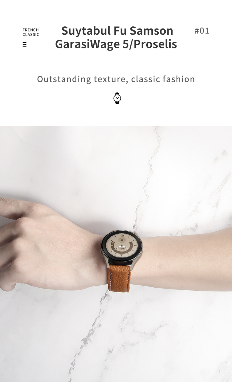 20mm Leather Watch Strap Replacement for SamSung GaLaxy Watch 4 Wrist Band Gift Accessory