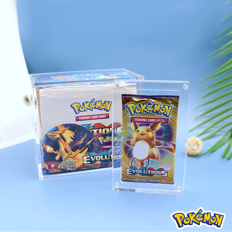 Factory Custom Acrylic Box Magnetic Box Pokemon Game Card Storage Box Toy Display Stand, Acrylic Display Case