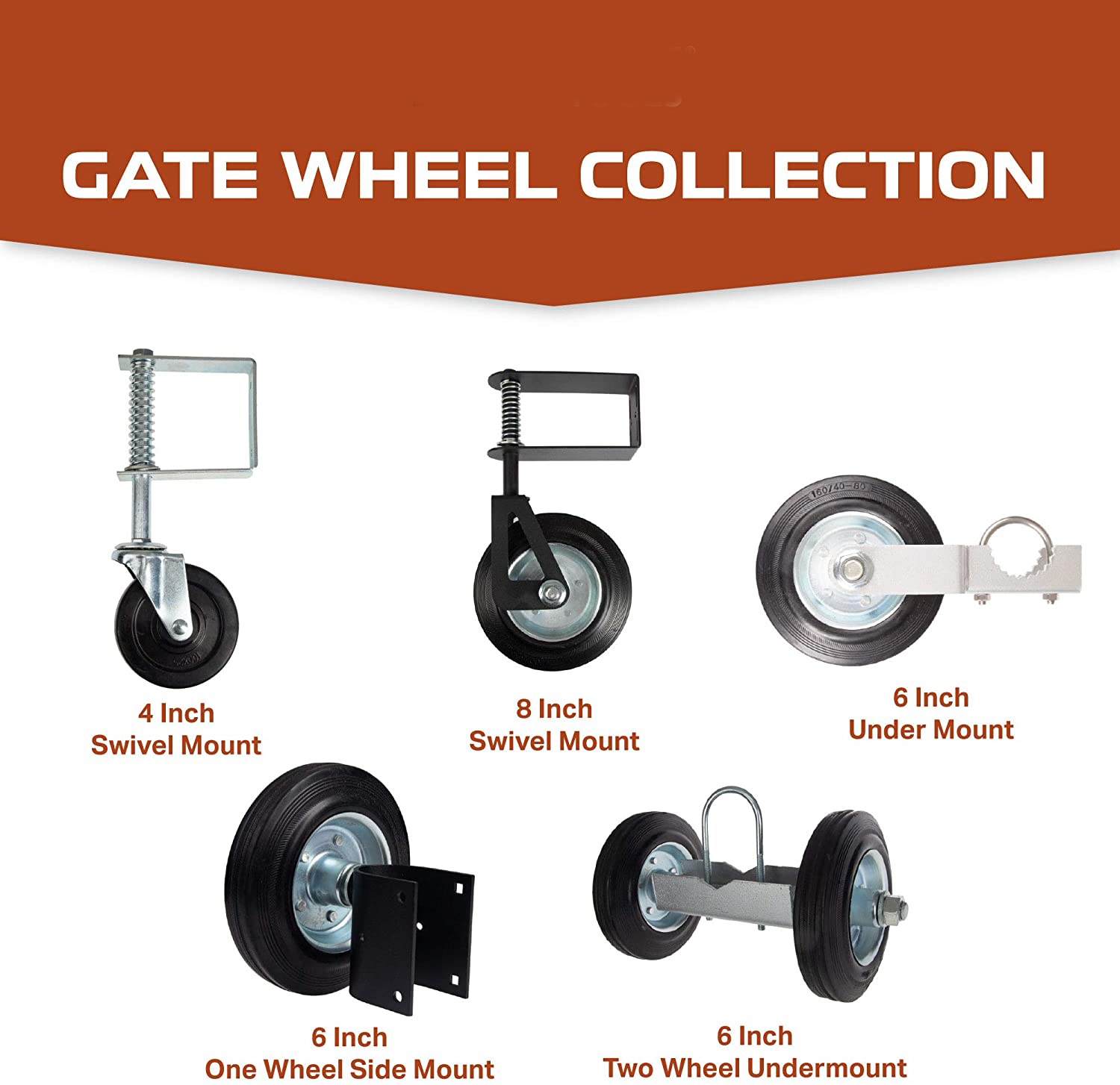 220lbs Carbon Steel Rolling Gate Wheel Carrier For Chain Link Fence Sliding Gates