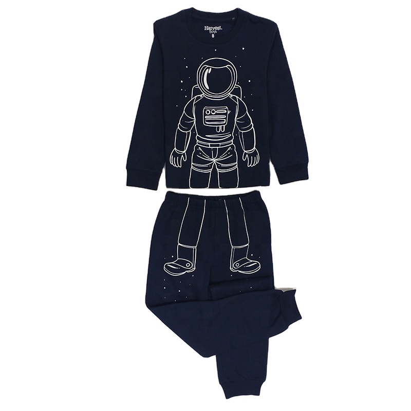 Polyester/Cotton Kids Winter Pajamas Customized Logo Accepted for Thick Thermal Sleepwear